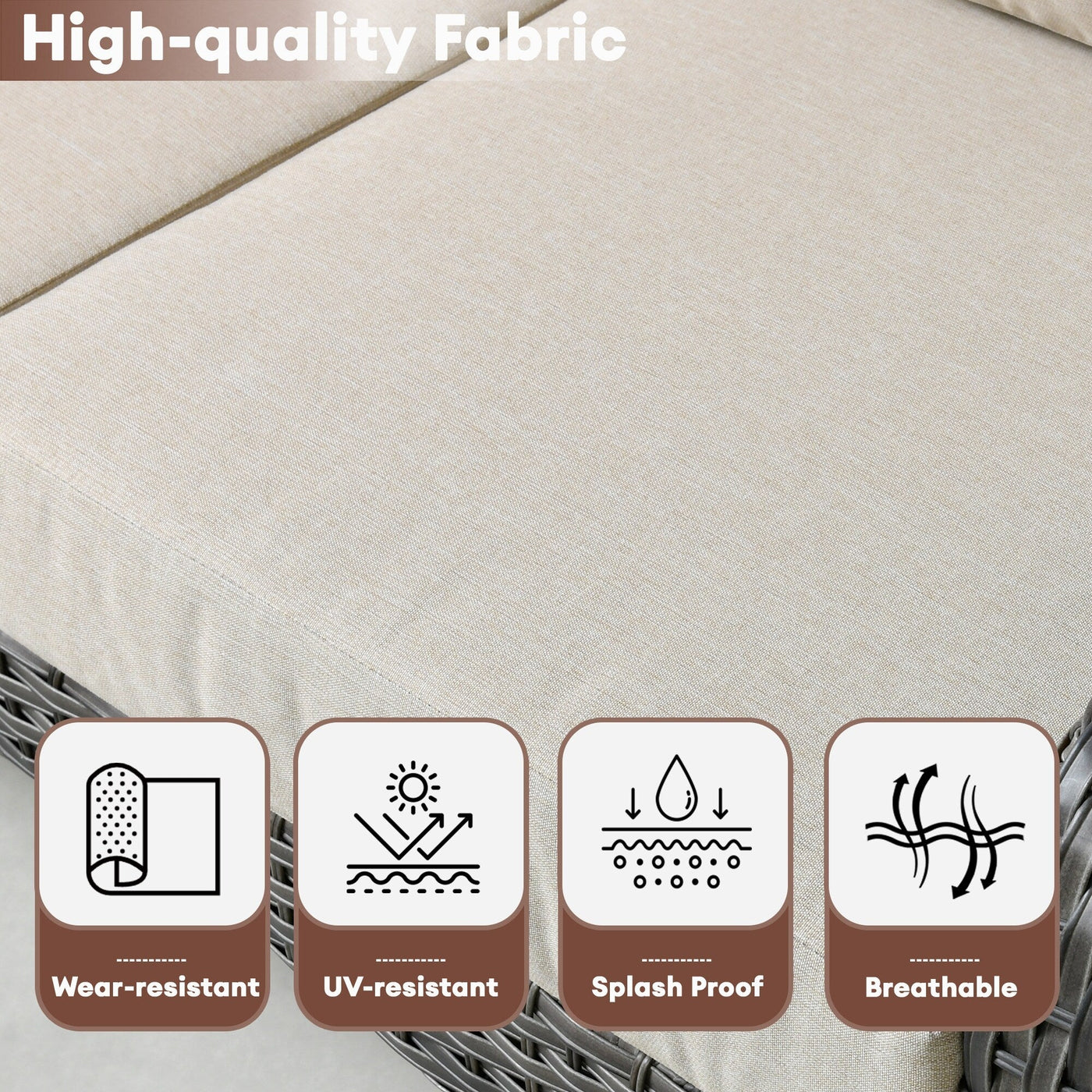 XIZZI 4-piece Outdoor Patio Furniture Conversation Set with Table