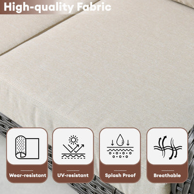 XIZZI 4-piece Outdoor Patio Furniture Conversation Set with Table