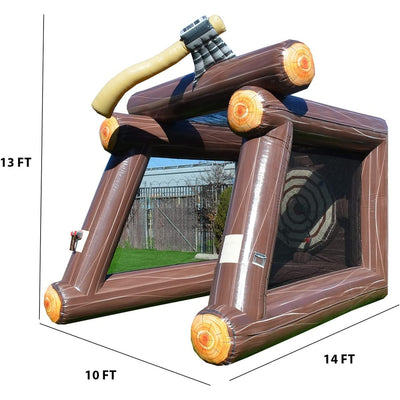 XJUMP Inflatable Axe Throwing Target Game with Air Blower and Foam Axes, Commercial Grade Rental, Lightweight, Outdoor Play