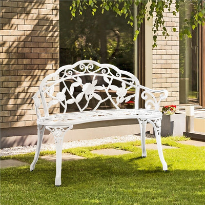 Yaheetech Outdoor Metal Bench Patio Park Garden Bench - N/A