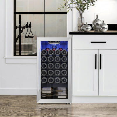 Yeego 17 Inch Single Zone 27-Bottle Freestanding Wine Cooler Mini Fridge - 16.9 inch