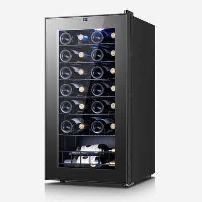 17 Inch 28 Bottle Wine/Beverage Fridge, Stainless Steel Wine Cooler for Home & Commercial Use