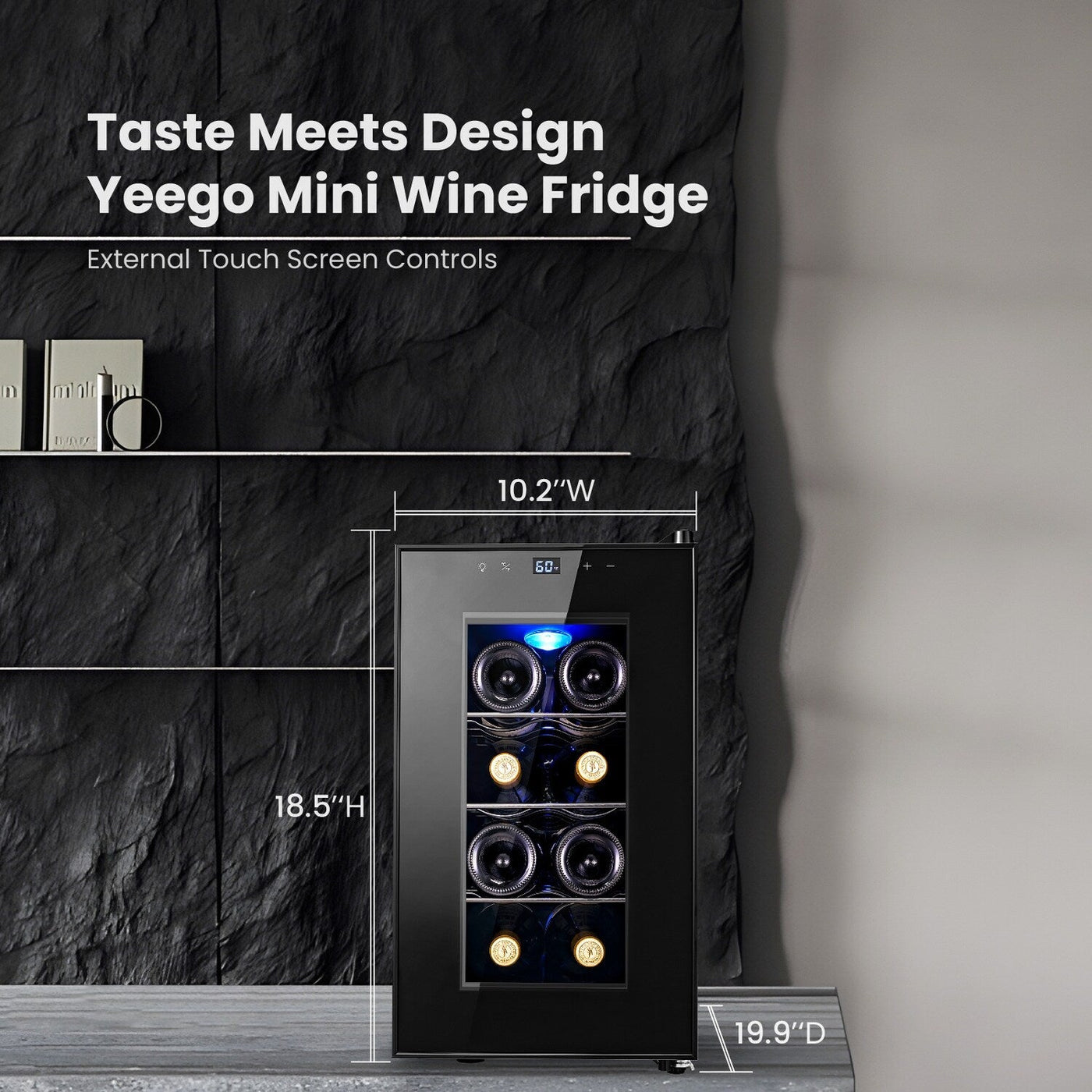 Yeego 8 Bottle Wine Refrigerator Mini Cooler