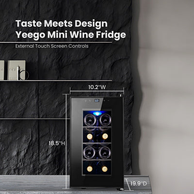 Yeego 8 Bottle Wine Refrigerator Mini Cooler
