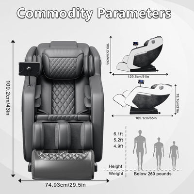 Zero Gravity Massage Recliner Chair with Full Body Massage, Heating, and Built-in Bluetooth Audio